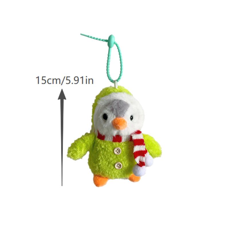 Cute Winter Christmas Scarf Penguin Plush Dolls Toys Keychain Bag Pendant Backpack Hanging Ornaments Keyring Girly Birthday Gift