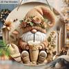 Christmas Hot Cocoa Wooden Sign with Adorable Gnome Pattern - Navidad Round Sign for Front Door, Wall Hanging Decor - Ideal Christmas Gift