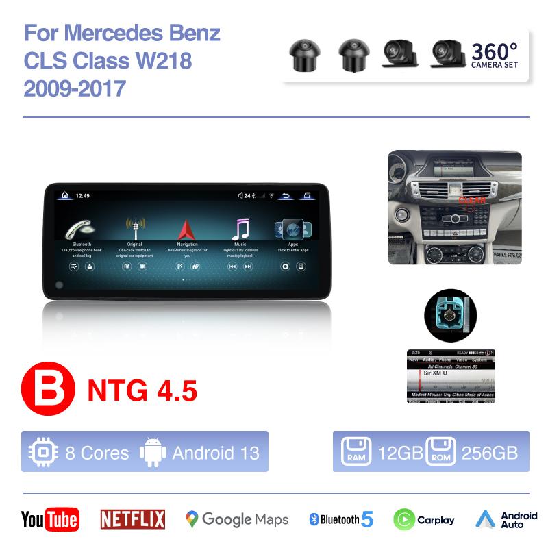 12.8" Car Radio For Mercedes Benz CLS Class W218 2009-2017 Multimedia Player GPS Navigation Android13 Auto Carplay 4G 360 Camera