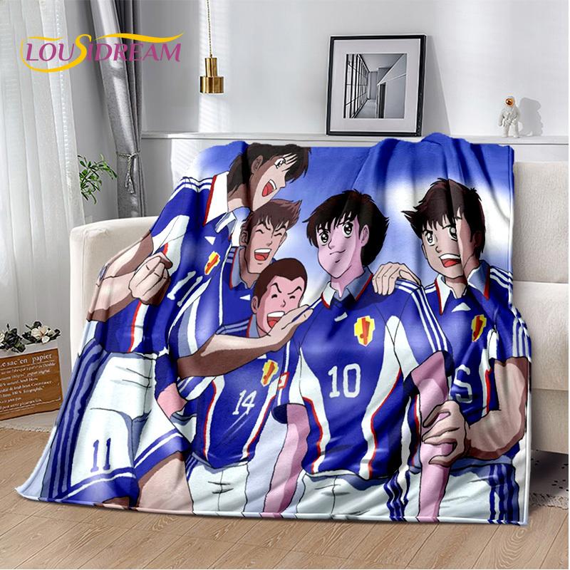 Captain Tsubasa Anime Soccer Cartoon Blanket,Soft Throw Blanket for Home Bedroom Bed Sofa Picnic Travel Office Cover Blanket Kid