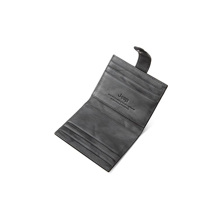 New Jeep Genuine Leather Small Card Holder Men's Light Gray 920040460