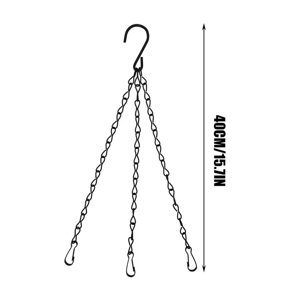 1pc 40cm Garden Basket Hanging Metal Chains Flower Planter Pots Holder 3/4 Point Plant Hanger Home Garden Tools