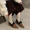 2025 Autumn and Winter Plush Shoes Women's Winter Pointed Head Inner Height Mary Jane Shoes Small Leather Shoes Loafers Women's Single Shoes Tide