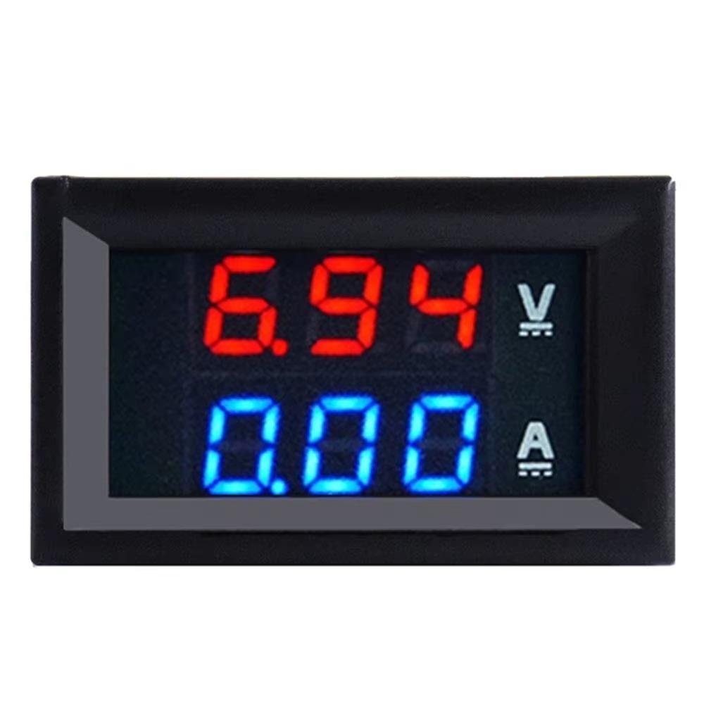 1Pcs Red Blue LED Display Digital Voltmeter Ammeter Electromobile Motorcycle Car
