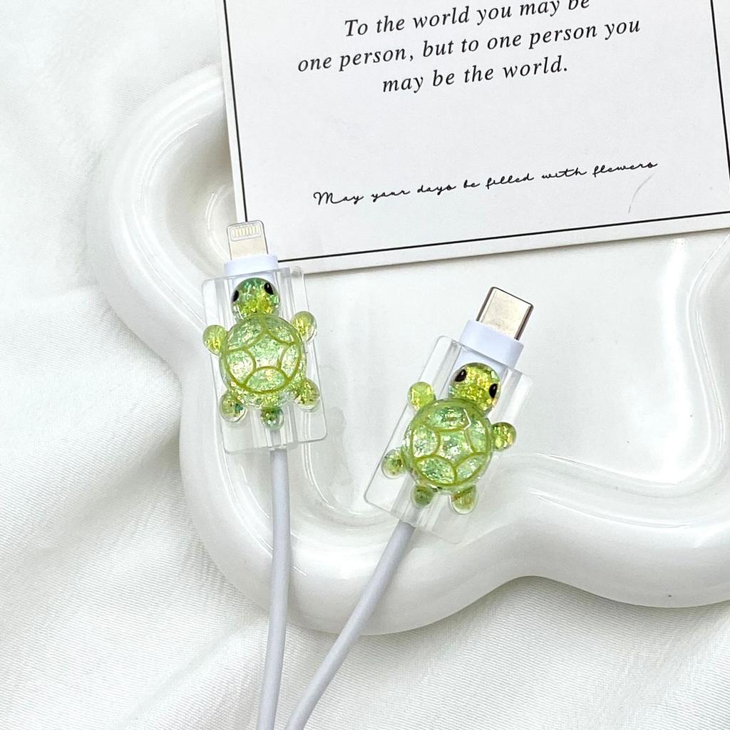2Pcs Charger Cable Winder Protector White Bear Cartoon Saver Data Line Protective Case Earphone Cord Sleeve Cover Wire Organizer