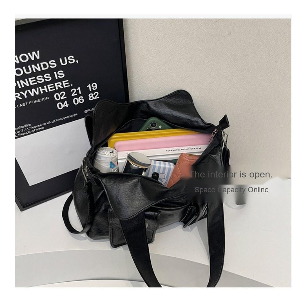 Multi Carry Faux Leather Handbag with Shoulder Crossbody and Handheld Options