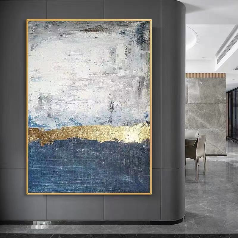 

Современная легкая роскошная веранда декоративная живопись абстрактная золотая фольга постер атмосфера коридор проход подвесная картина гостиная без рамки 21*30cm No Frame