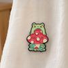 Brooch Pin, Frog Mushroom Design Lapel Pin, Enamel Glaze Bright Color Badge with Standard Safety Pin, Versatile Badge for Clothing Bags Hats Shoes