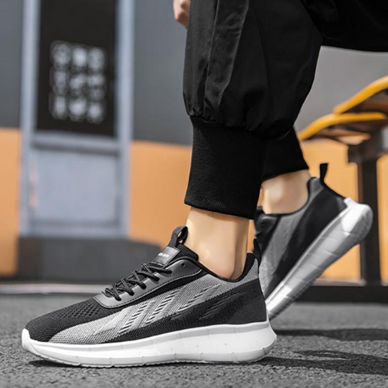 Fashion Running Men's Casual Sneakers Mesh Upper Black Without Leather On Clearance Gym Spring and Autumn Breathable Male Sports Shoes
