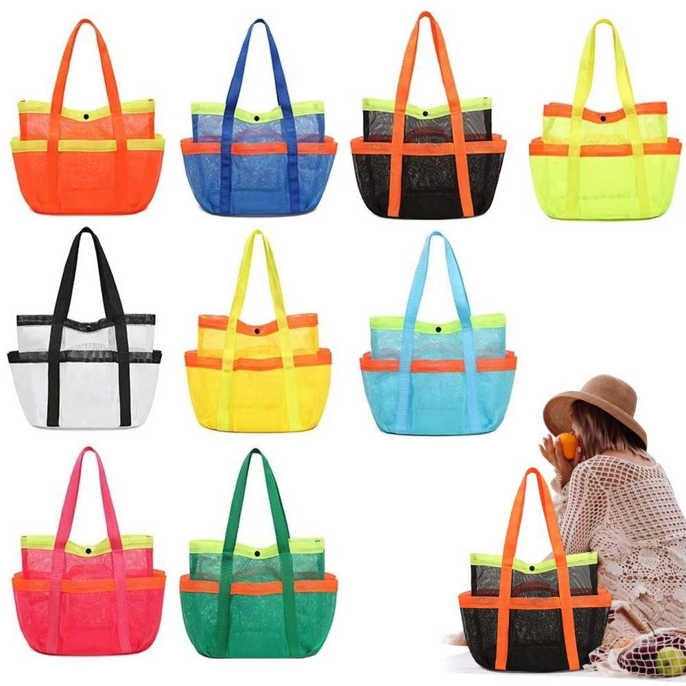 Portable Mesh Beach Storage Bag Breathable Toiletry Bag for Cruise Swim Vacation Essentials