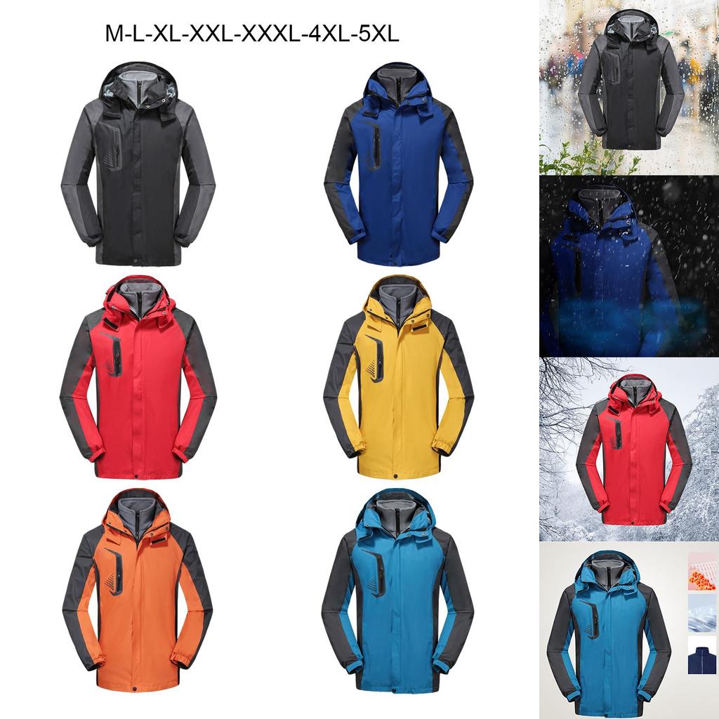 Hooded Softshell Jacket Waterproof Overcoat Winter Windbreaker for Climbing Skiing Outdoor Camping