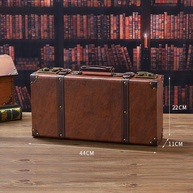 Vintage Wooden Suitcase Multi-Functional Retro Storage Box Retail Displays & Prop Staging | Handheld Decorative Trunk