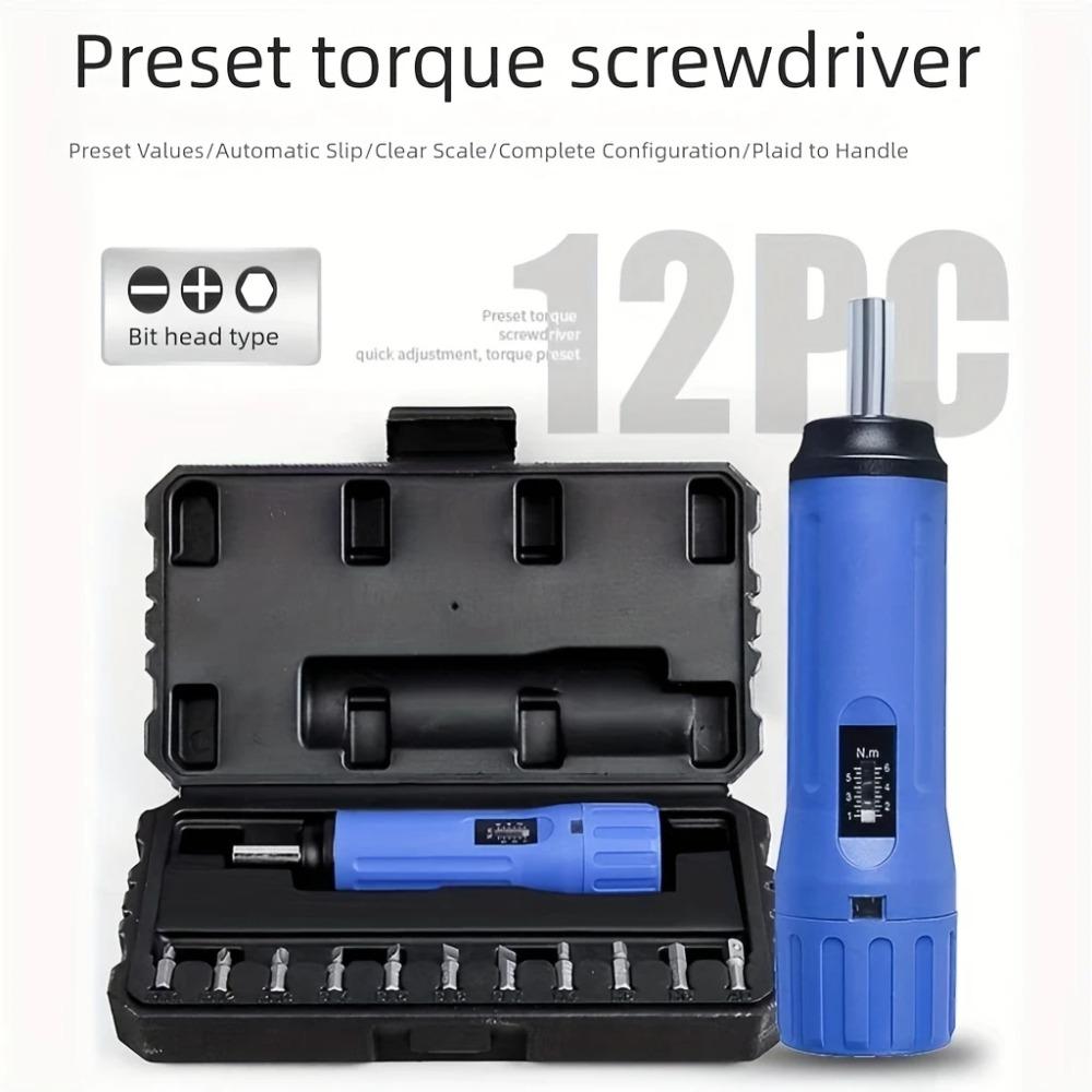 12 Preset Torque Screwdrivers 1-6Nm Adjustable High Precision Manual Wrench for Electrical Mechanical Repair Tool