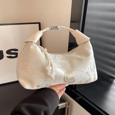 Casual Embroidered Chinese Style Handbag Purses Canvas Hanfu Embroidery Handbag Zipper Crossbody Bag Cheongsam Bag Party