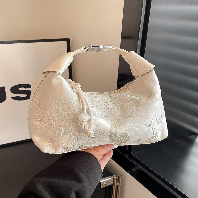 Casual Embroidered Chinese Style Handbag Purses Canvas Hanfu Embroidery Handbag Zipper Crossbody Bag Cheongsam Bag Party