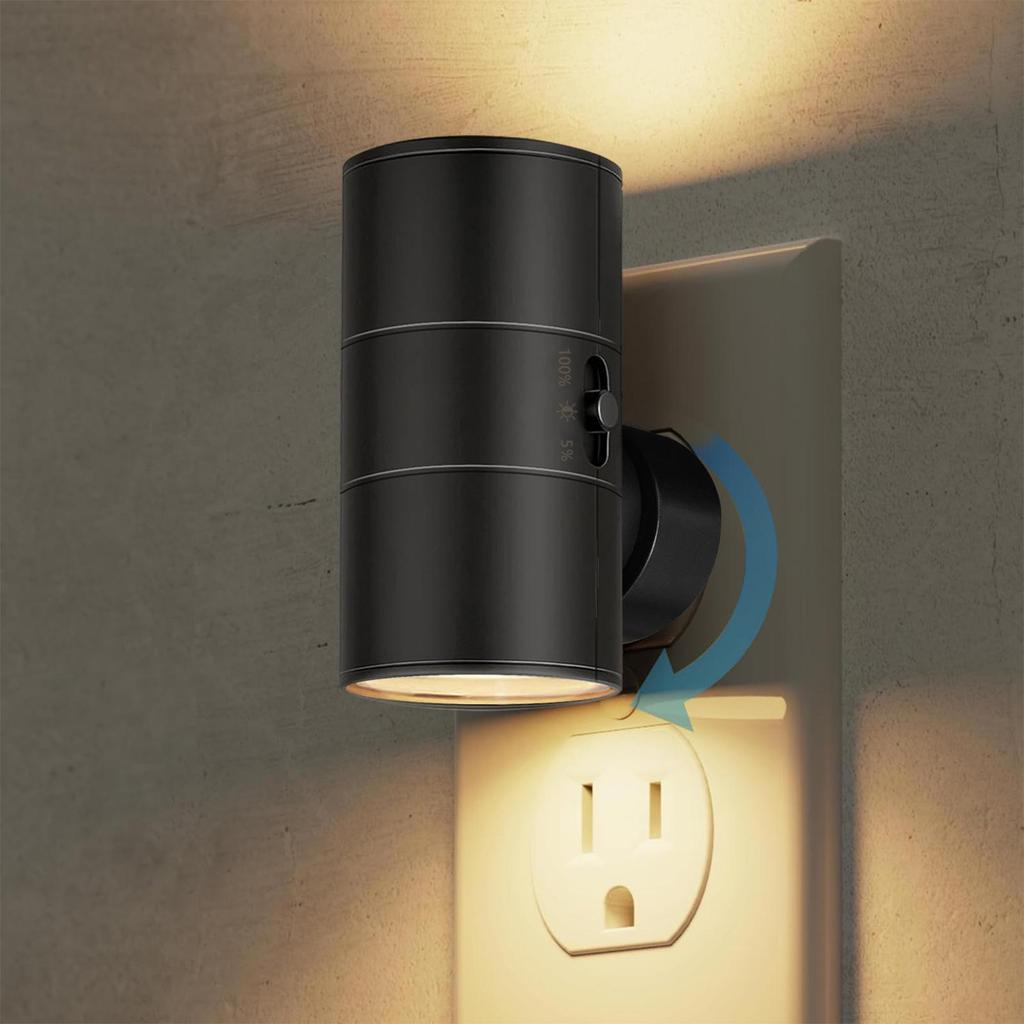 Wall-Mountable Dimmable Night Light with Light Sensor for Hallway, Bedroom, and Stairs