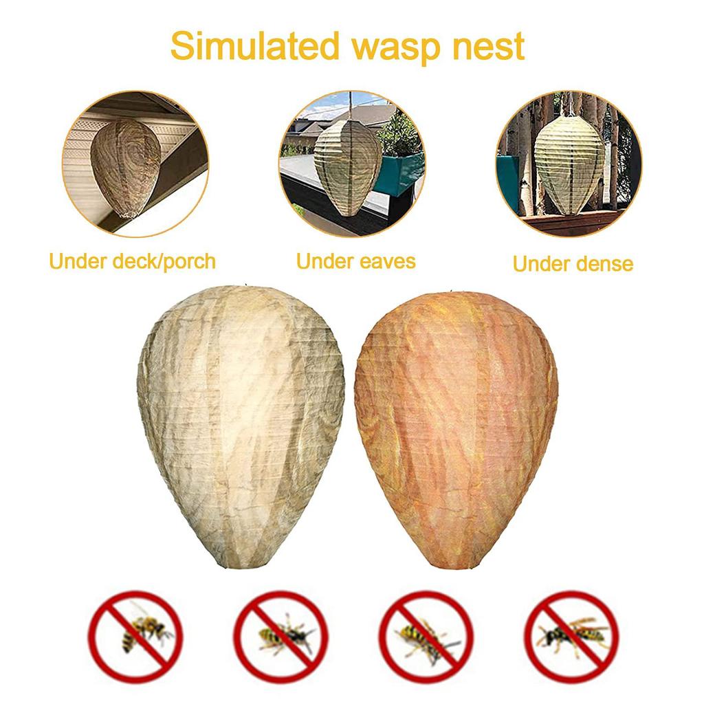 Hanging Wasp Deterrent Realistic Wasp Paper Repellents Hornets Safe Fake Trap Drive Beehives Lanterns for Patios Outdoor