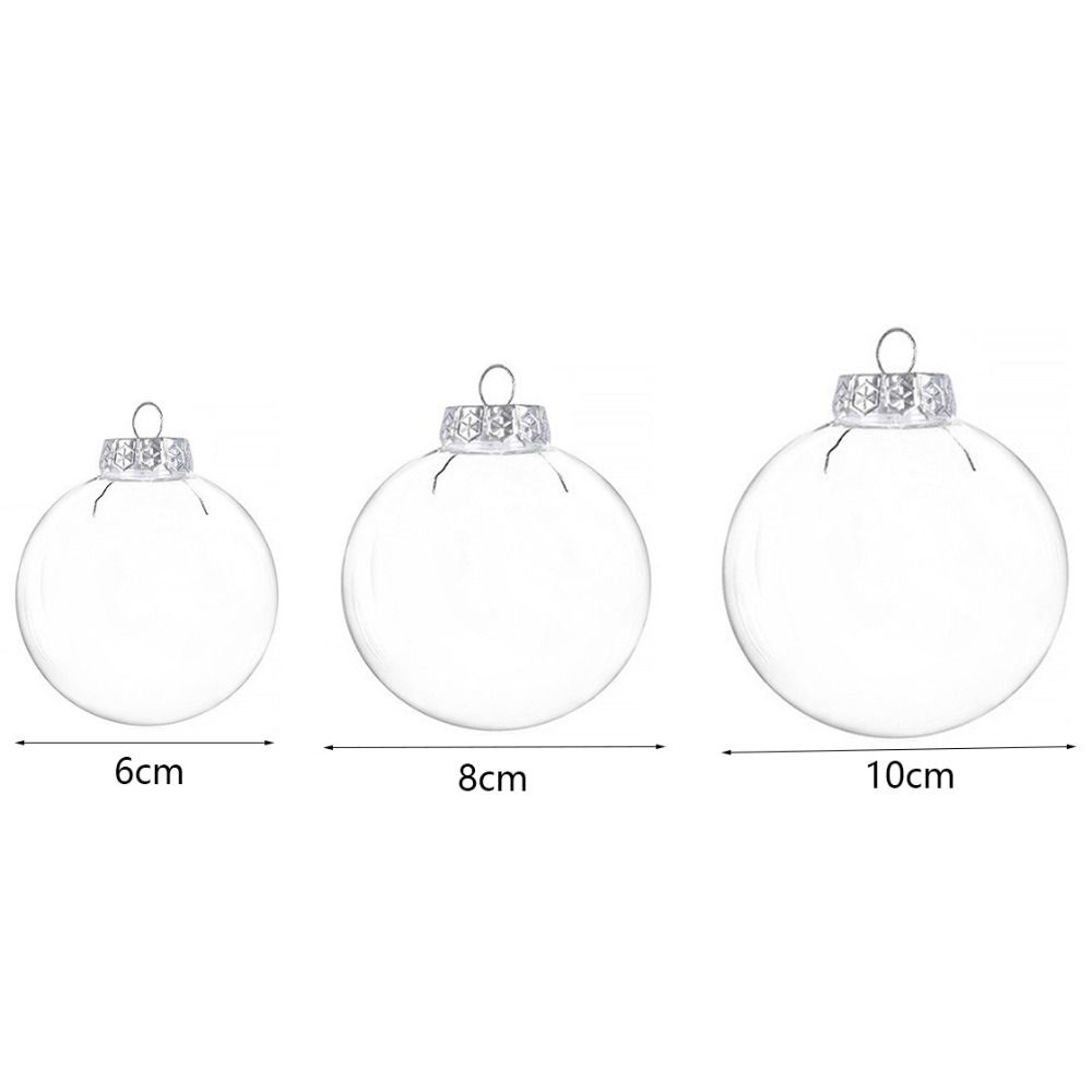 6Pcs PET Clear Plastic Christmas Ball Fillable Plastic Bauble Xmas Tree Hanging Ornaments  Wedding