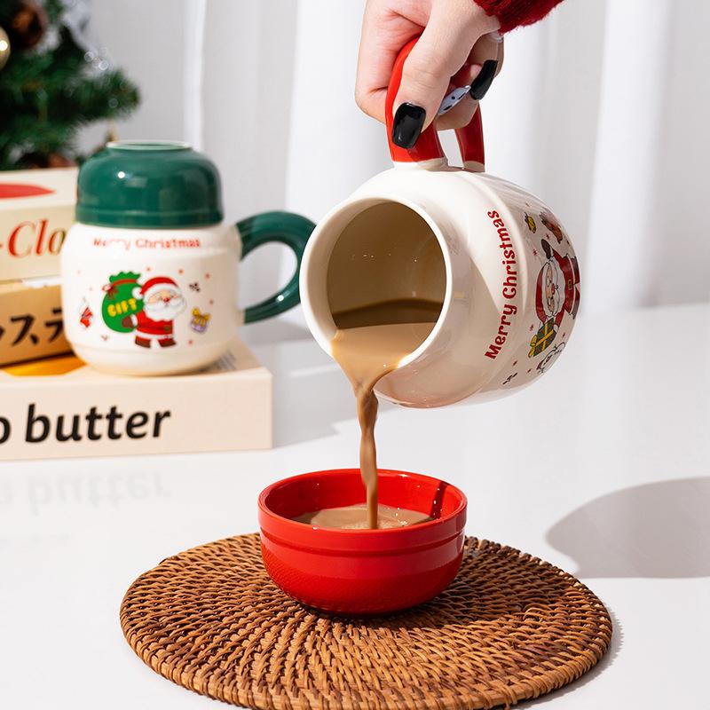Kreativer Weihnachtsmann Becher Weihnachts-Keramiktasse Hochwertige Wassertasse Geschenkset Becher Souvenir