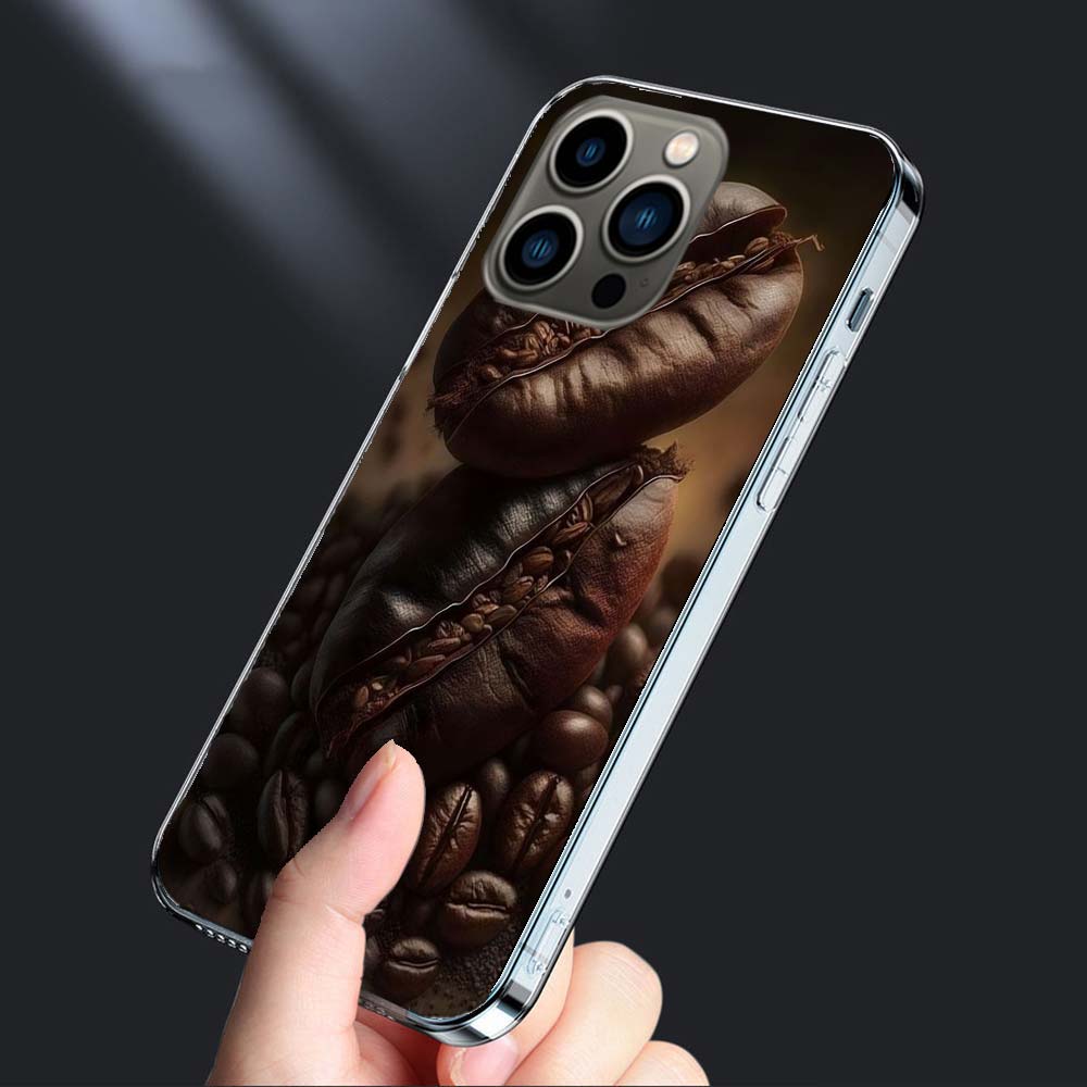 Newly Baked Coffee Beans Phone Case For Iphone 16E 15 Pro 14 Plus 17E 16 17 Pro Max Air 11 12 13 Mini Shockproof Capa Cute Co