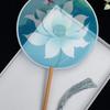Translucent Ancient Style Round Dance Fan for Hanfu Costumes - Women's Classical Chinese Craft Fan