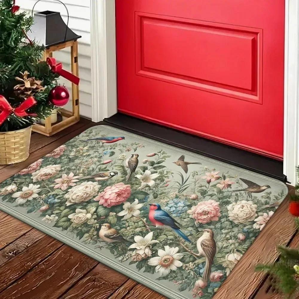 1 Stück Blumenmuster Küchenteppiche Rutschfeste Fußmatten Pop-Design Badezimmerteppich Badematte Teppich für Zuhause Spüle Wäsche Dekor