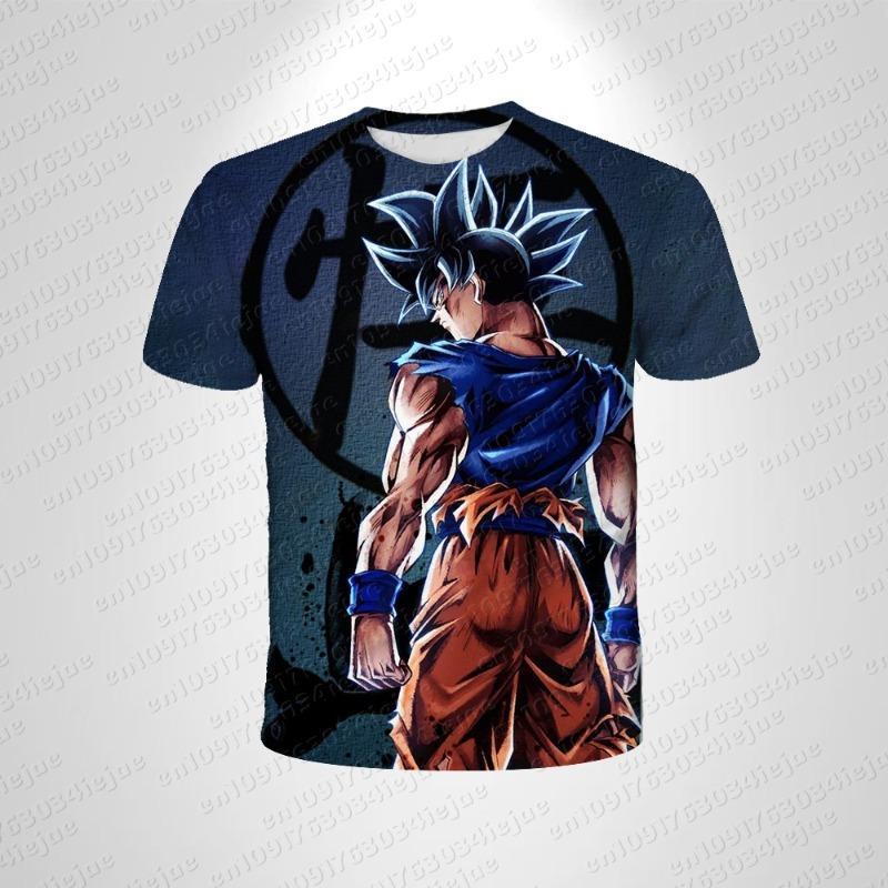 Japanese Anime Dragon Ball Z 3d Print Cute Kid Goku Sitting Sky All Over Print T-Shirt Fashion Kids Adults