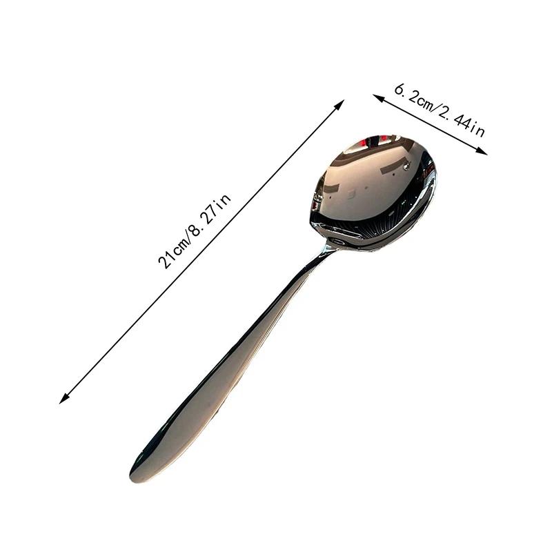 Stainless Steel Large Size Spoon Long Handle Hot Pot Spoon Soup Ladle Home Kitchen Essential Tools Tableware Big Head Spoon
