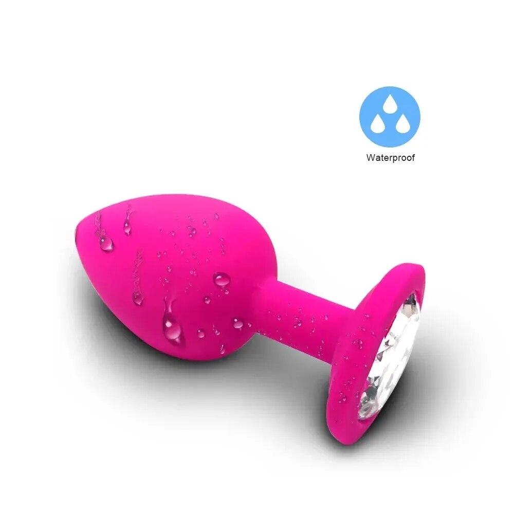 4 Different Color Mini Silicone Crystal Butt Plug Anal Plug Unisex Sex Stopper Adult Sex Toys for Men/Women Anal Trainer Couples