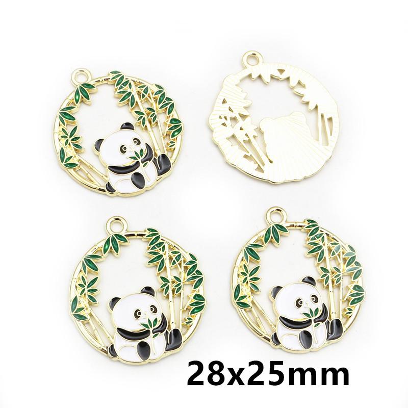 10pcs Enamel Animal Panda Skull Butterfly Charms Pendant Alloy Metal DIY Jewelry Making Accessories for Earrings Necklace