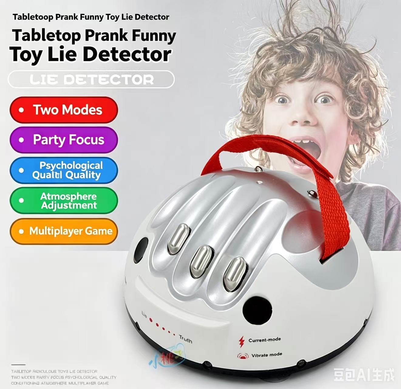 Mini Lie Detector Shock Toy, Truth or Dare Prank Game for Kids & Family Party белый