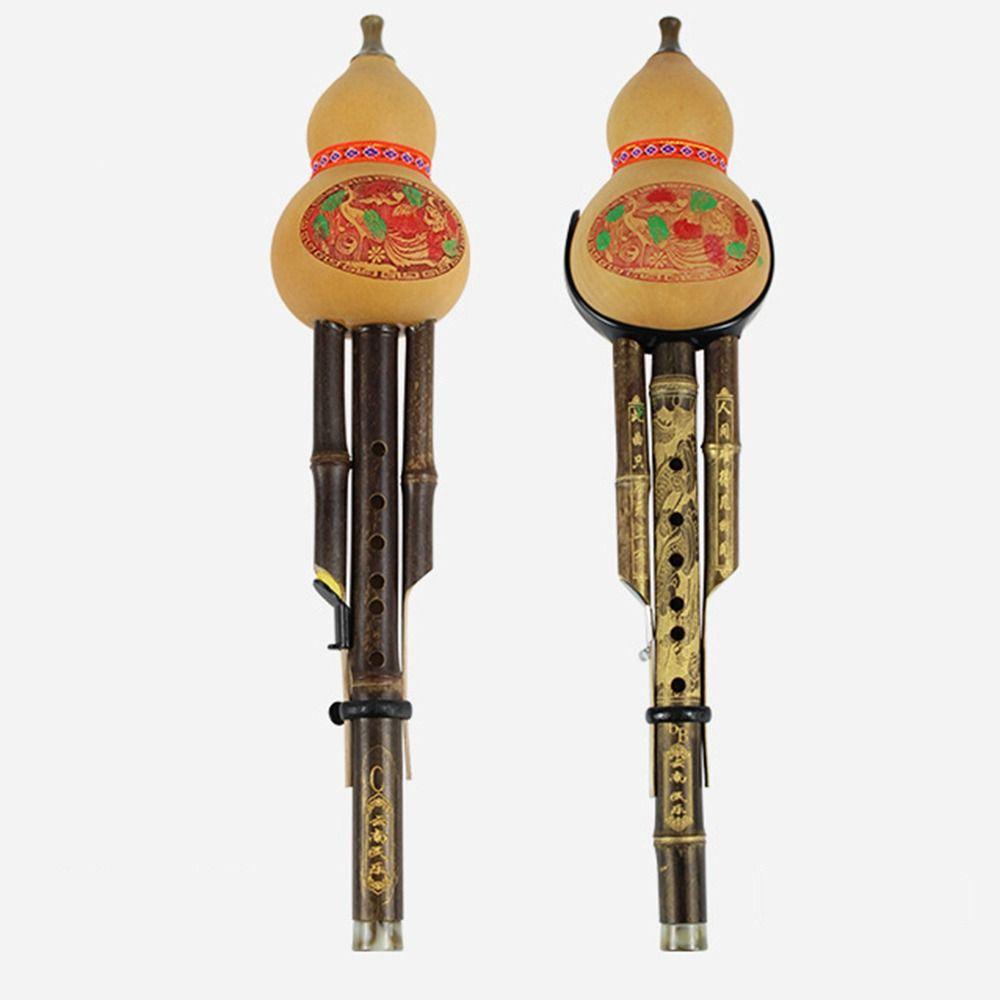 C/bB Key Gourd Flute Double Sounds Gourd Bamboo Flauta Easy To Play Hulusi  Beginner