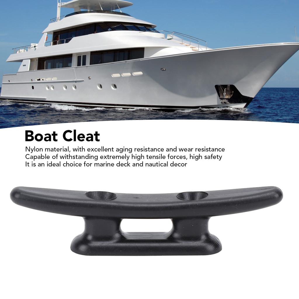 Boat Cleat Black Nylon Strong Tensile Strength Dock Cleat for Marine Deck Nautical Decor