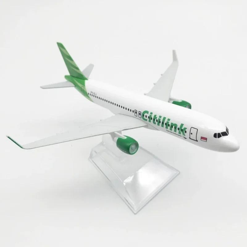 Display Boutique Decoration 16CM Indonesia Citilink Airways A320 Airplane Model Diecast Metal 1/400 Scale Planes Toy for Childre