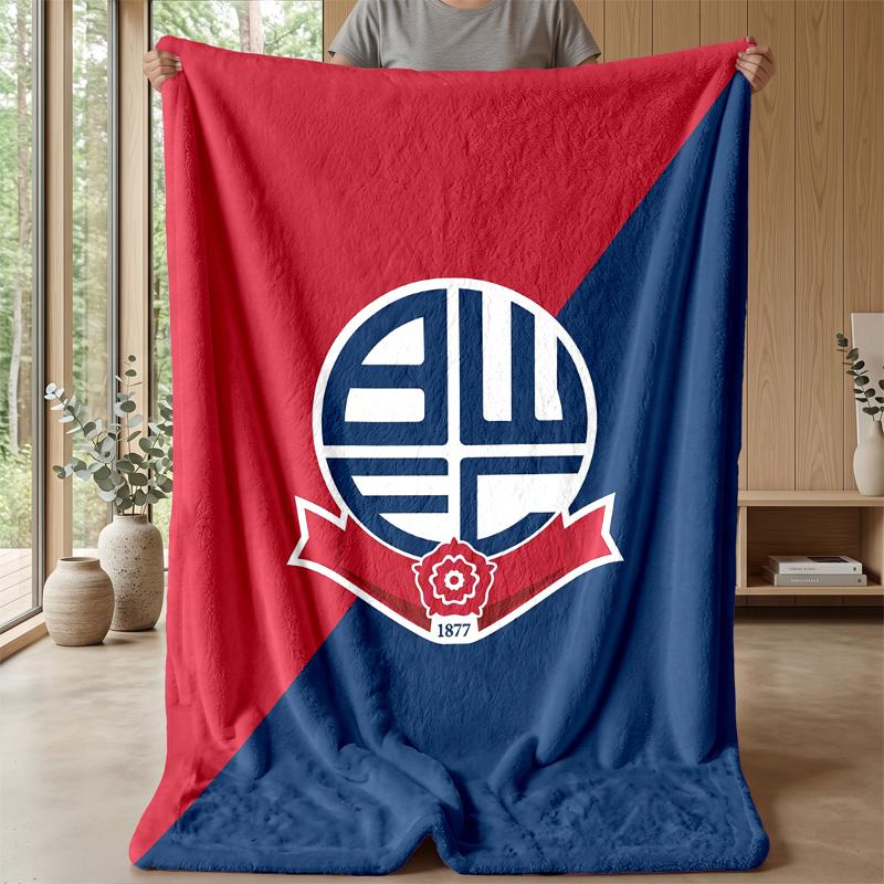 Coperta in pile flanella morbida Bolton Wanderers FC Leggera Accogliente Calda Coperta da divano letto Decorazione per la casa