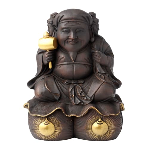 

Officially Approved by Entoku-in Temple: Toyotomi Hideyoshi Three-Faced Daikokuten Small (Wooden: Cypress) - Buddhist Statue, Daikokuten, One of the S