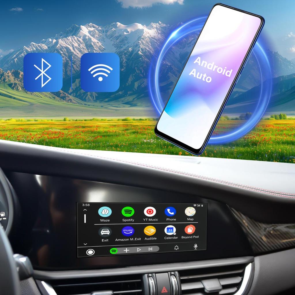 Sinairyu Wireless CarPlay Android Auto DAB DVR HDMI Mirror Link Compatible For Alfa Romeo Giulia Stelvio 2017-2019