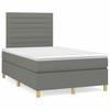 Vidaxl Continental Bed with Mattress, Dark Grey Fabric, 120X190Cm