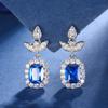 Jewelry Copper Bottom Gold-Plated Simulation Color Treasure Gang Xiaoqing Temperament Set Main Stone 8 * 10-6 * 8