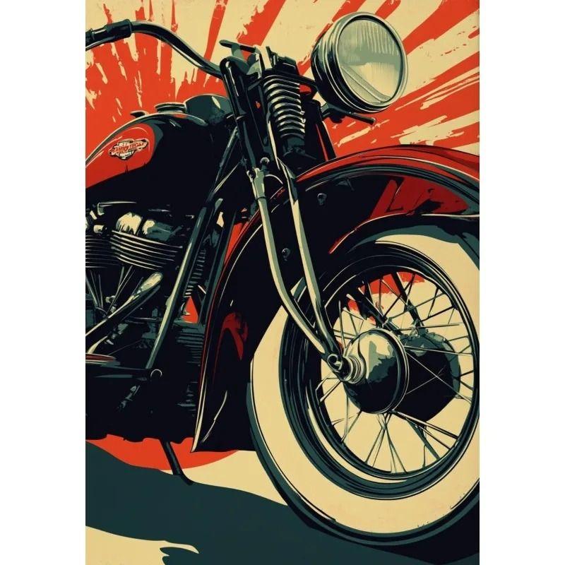 Minimalist Retro Motorcycle Metal Tin Sign Garage Home Biker Gift