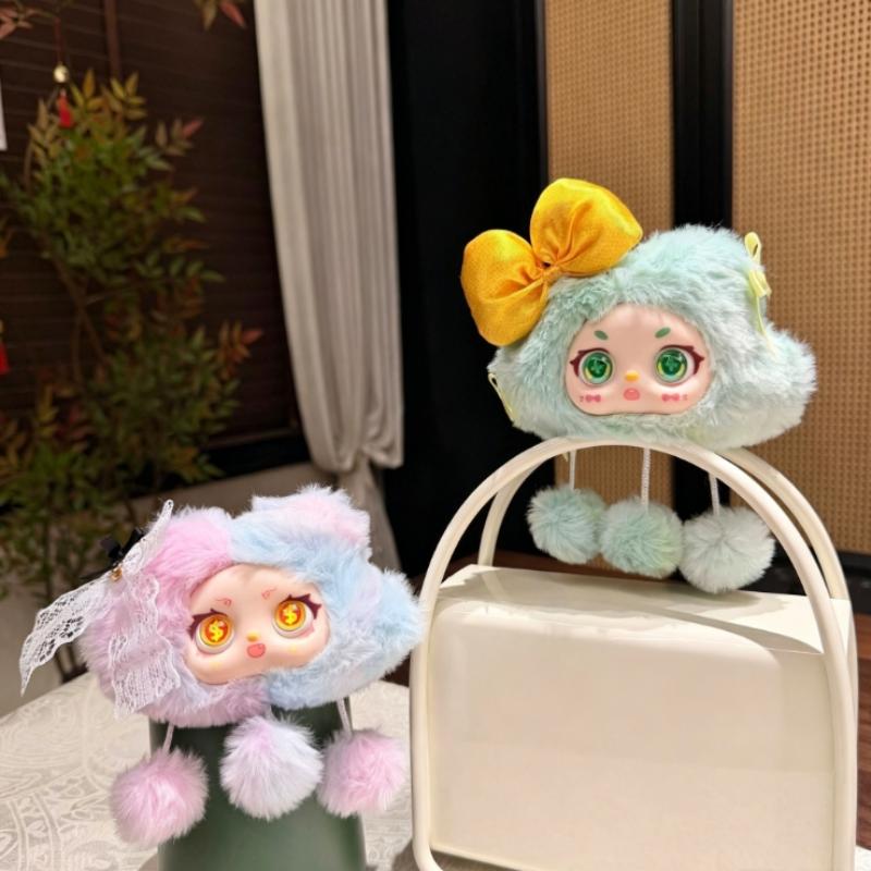 Vinyl Face Cute Cloud Plush Doll Keychain Pendant Fashion Backpack Decor for Teen Girls Boys Graduation Small Gift