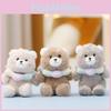Plush Bear Toy With Keychain Cute Animal Figure For Bag Decor And Gift