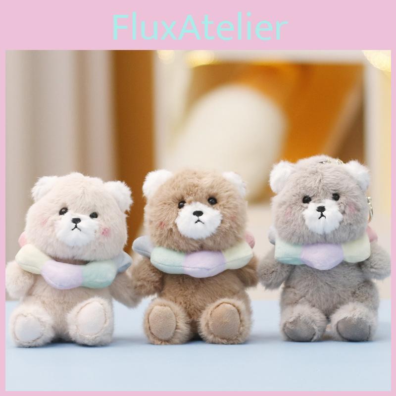 Plush Bear Toy With Keychain Cute Animal Figure For Bag Decor And Gift