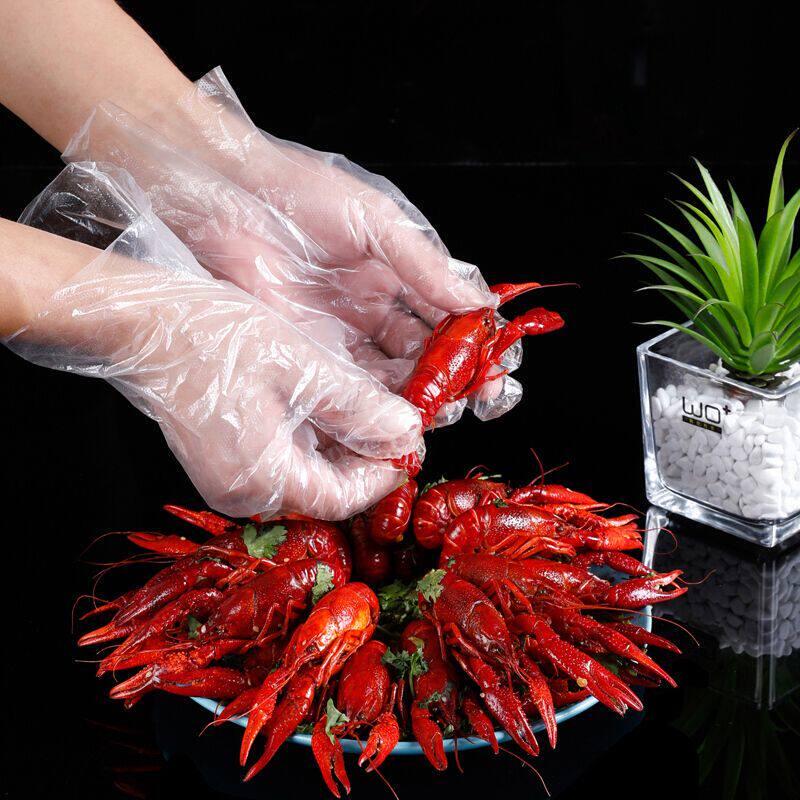 ZISIZ Disposable Transparent Plastic Gloves
