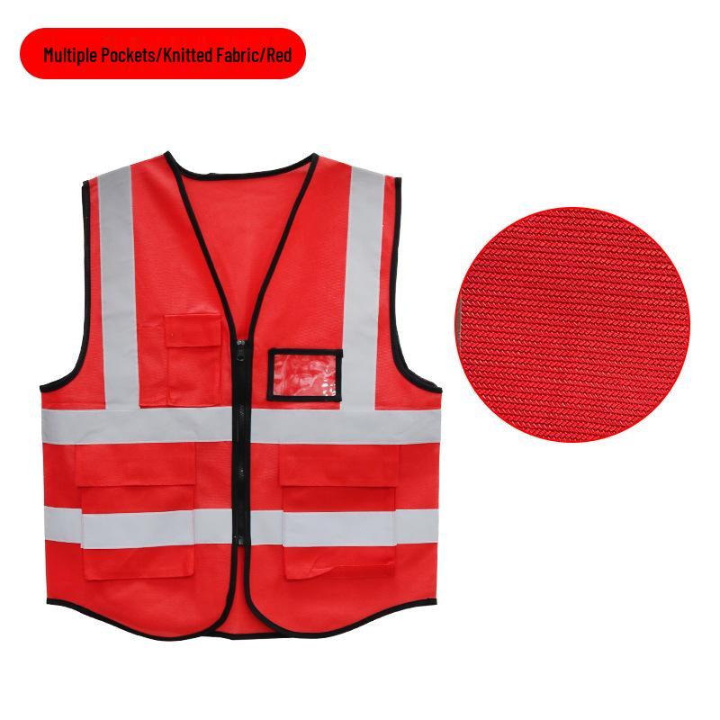 Reflekterande säkerhetsväst för trafik, byggarbetsplatser och trädgårdsarbete - Fluorescerande grön, Anpassningsbar. 