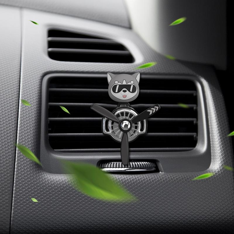 Helicopter Air Freshener Car Cute Car Aromatherapy Dog Pilot Car Air Purifier With 2 Fragrant Tablets Car Perfume Air Freshener