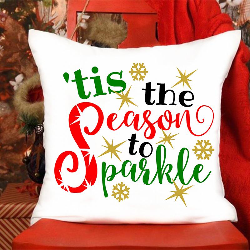I Love Santa Claus Printed Pillowcase Christmas Sofa Cushion Cover Bed Pillowcase Room Cute Pillowcase Gift