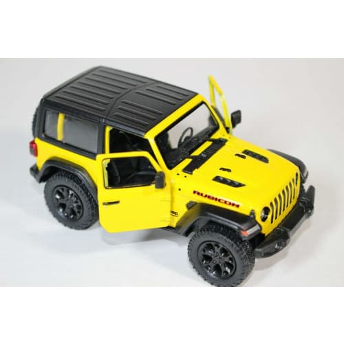 KiNSMART - Jeep Wrangler Rubicon Off-Road 4x4 5-Inch 1:34 Scale Diecast Model Replica Toy Car (Yellow Hardtop)