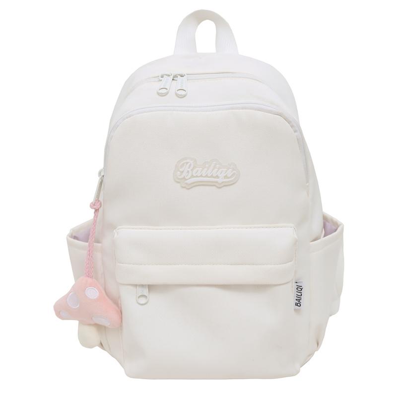 Large Capacity Backpack Women's Solid Color Travel Backpack Campus Student Schoolbag