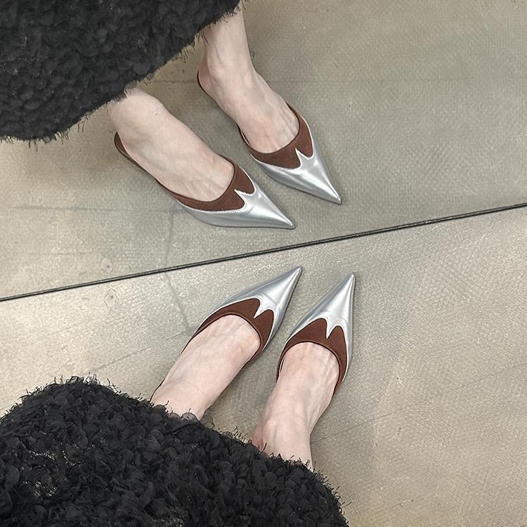 Spring New Bag Head Half Slippers Female Outer Wear Temperament Fairy Stiletto with Shoes